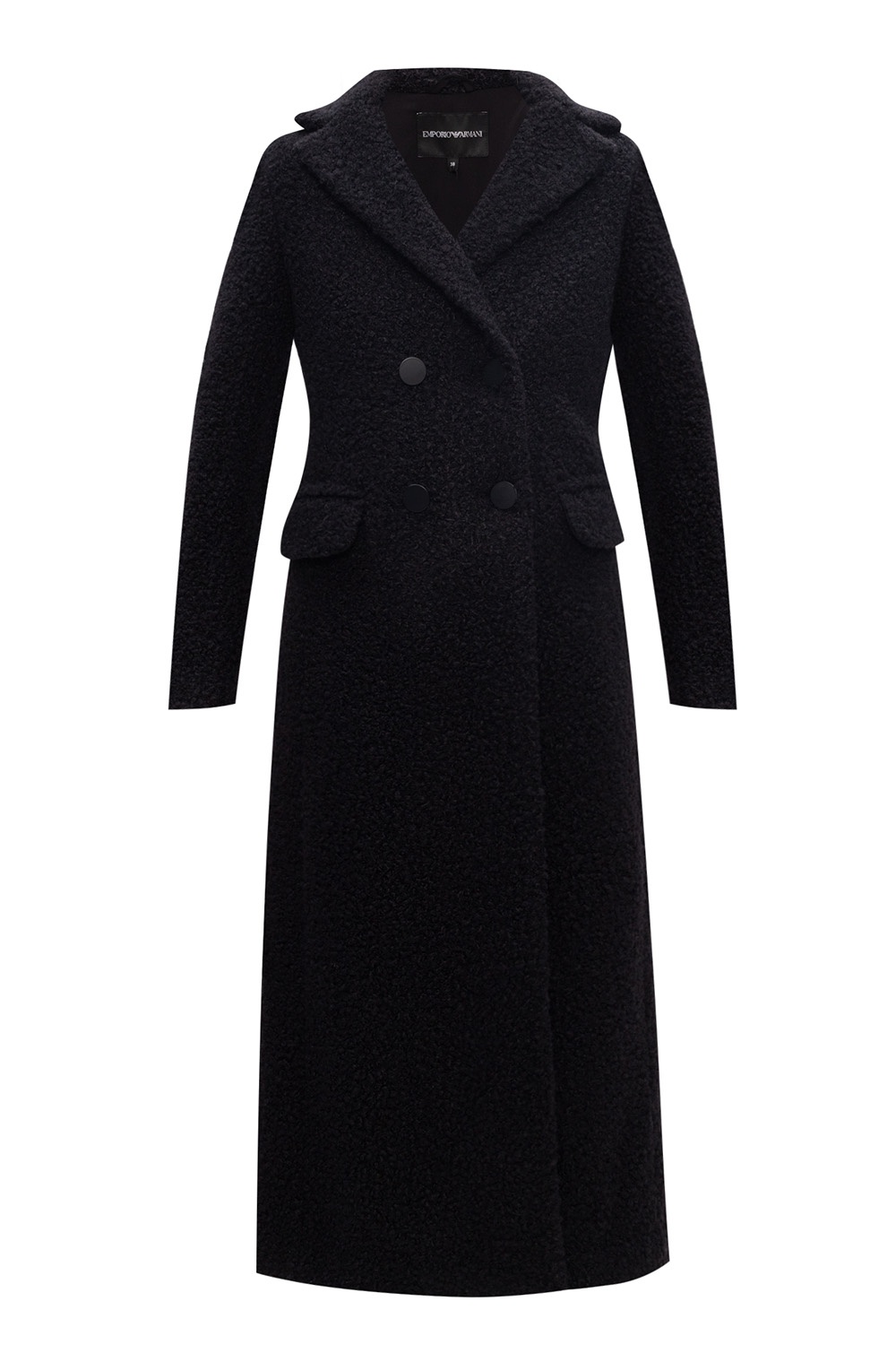 Black Coat with notched lapels Emporio Armani Vitkac Italy